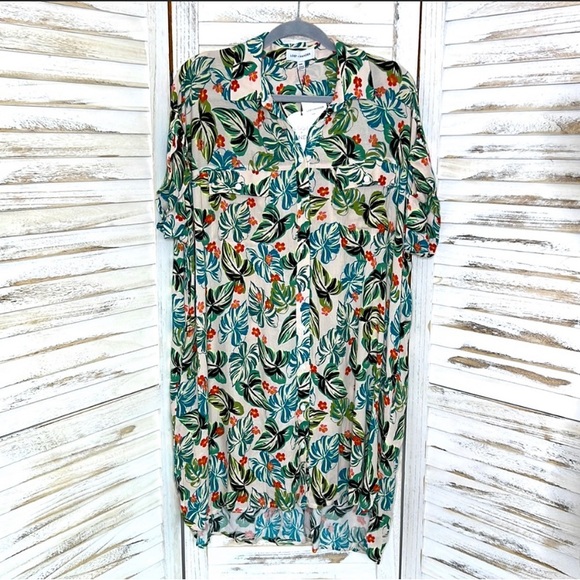 LOST + WANDER l The Seascape Button Up Beach Cover Up Summer Tropical New M/L - Picture 2 of 9